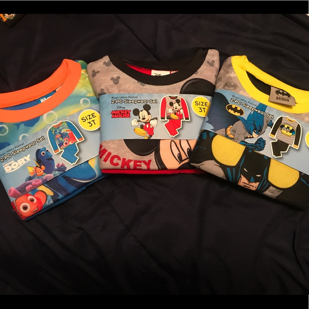 3 Pair of Character Pajamas 3T NWT.
